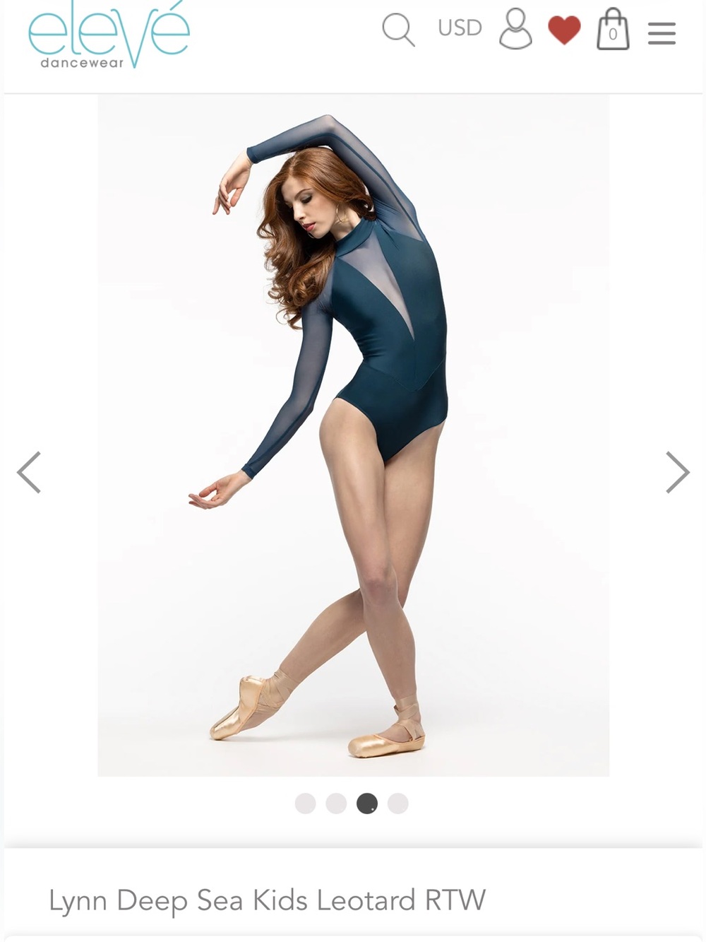 Lynn Deep Sea Kids Long-Sleeve Leotard, sz L